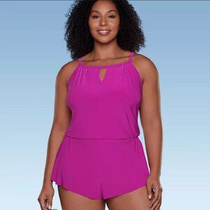 Aqua Green Women's One Piece in Vibrant Pink